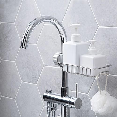 Kitchen Sink Drain Rack Stainless Adjustable Shelf Sponge Soap