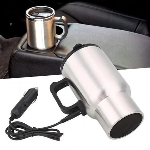 Travel Coffee Heated Mug 450Ml Car Based Heating Stainless Steel