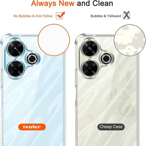 product_image_name-Ivoler-جراب 4 في 1 لهاتف Xaom Redm 13 4G-Poco M6 4G مع 3 قطع من الزجاج المقوى، جراب سيليكون شفاف للغاية مقاوم للصدمات، غطاء حماية ناعم من مادة TPU مضاد للخدش-7