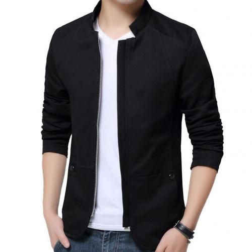 Casual stand collar zipper jacket online