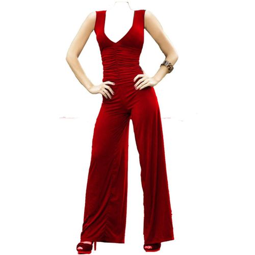 اشتري Fg Red Polyester Jumpsuit For Women في مصر