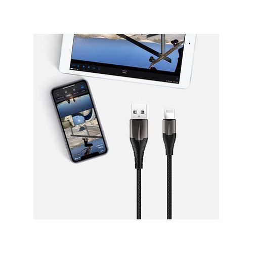 product_image_name-Generic-ROCKROSE 2.4A 1M Lightning Cable Black-Gray-2