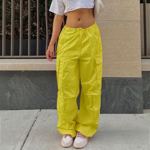 Drawstring Low Waist Loose Fit Sweatpants Trousers Women Jogger Cargo Pants