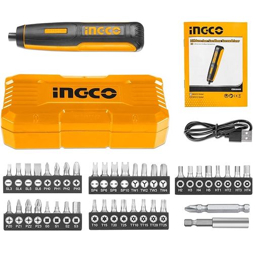 Buy Ingco CSDLI0403 Electric Screwdriver 4V+ 42 Pieces in Egypt