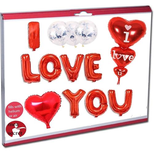 product_image_name-Generic-بالونات سرية 'أحبك' حمراء 8 قطع - بالون بالكونفيتي الفضي - قلب من رقائق الألومنيوم الأحمر - زينة حفلات عيد الحب وحفلات الزفاف وذكرى الزواج-1