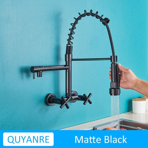 تسوق Matte Black Wall Mounted Kitchen Faucet Cold Water Mixer ...