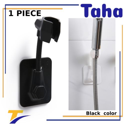 Buy Taha Offer Wall Mounted Adhesive Adjustable Handheld Shower Head Holder Portable Bracket 1 Piece Black Color in Egypt