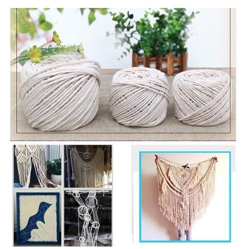 Generic Twisted 100% Natural Cotton Rope White Cotton Rope Handmade Art  Material DIY Woven Rope 3 diameter 2mm 3mm 4mm 5mm 0.06 0.09 0.12 0.15  Several Length to Choose @ Best Price