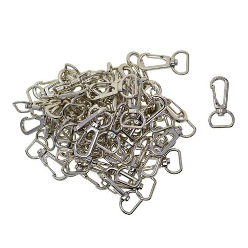 50PCS Swivel Lanyard Snap Hook with Key Rings, Metal Hooks