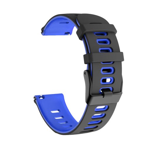 Generic Black Blue 20 22mm Silicone Sports Strap For HUAWEI WATCH