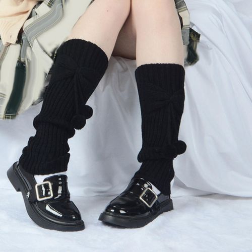 Generic Women Girls Lolita Student Leg Warmers Crochet Warm Pile Up Black @  Best Price Online