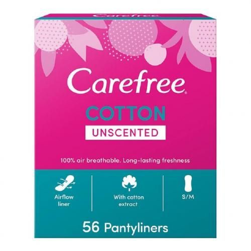 Buy Carefree Panty Liners Cotton Unscented – 56 Pcs in Egypt