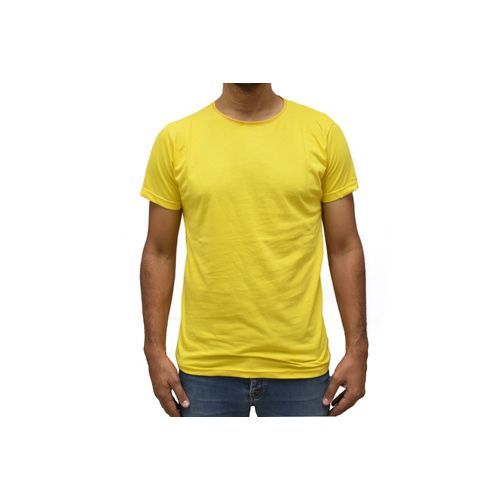 Buy AGU Solid Round Neck T-Shirt - Yellow in Egypt