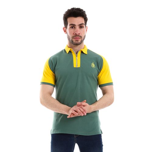 Buy Caesar Pique Polo Shirt With Classic Collar And Zipper in Egypt