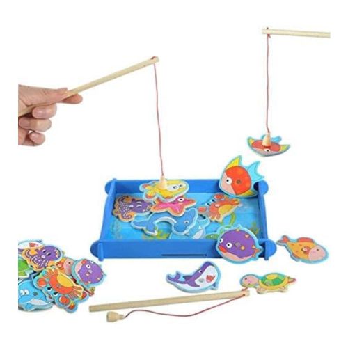 Fishing Game Toy with 4 Pole and Rod Fish Board Fine Motor Skill