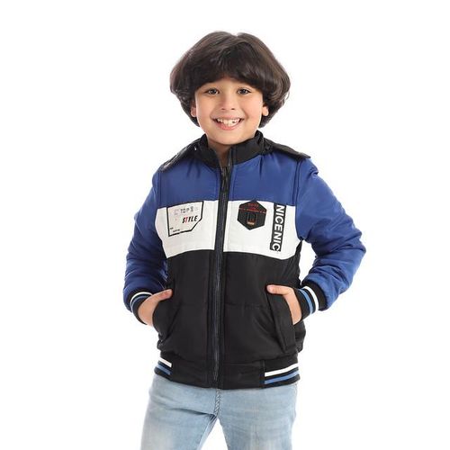 Andora Tri-Tone Zip Through Neck Boys Puffer Jacket - Royal Blue price ...