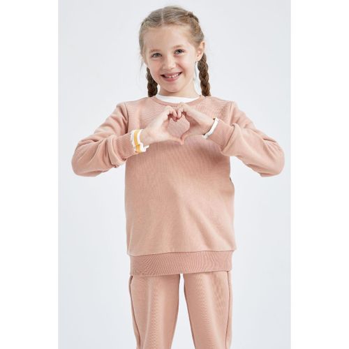 product_image_name-Defacto-Girl Crew Neck Regular Fit Sweat Shirt - Salmon-1