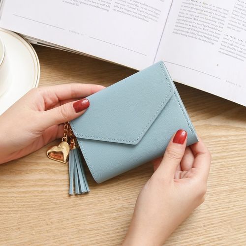 Bags, Womens Small Bifold Pu Leather Wallet Mini Card Holder Zipper Pocket  Coin Purse