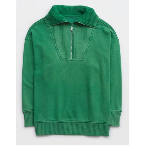 Down quarter zip top