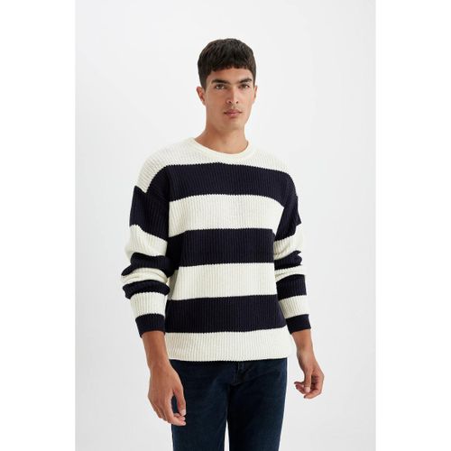 product_image_name-Defacto-Man Crew Neck Relax Fit Pullover - Navy-2