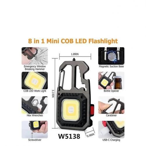 Buy Mini Flashlight, Keyring Torch Multifuction LED Flashlight Small Keychain Light Rechargeable 6 Modes Portable Light With Bottle Opener Screwdriver For Camping Hiking Fishing EmergencyMini Flashlight, Keyring Torch Multifuction LED Flashlight Small Keychain Light Rechargeable 6 Modes Portable Light with Bottle Opener Screwdriver for Camping Hiking Fishing EmergencyMore Features:- flashlight has a built-in high-performance lithium battery and a fast charging chip.-Pocket light is small and portable, and the hook lock design allows you to easily put it in your pocket, purse or hang it on your bag.- There is an emergency wrench on the key ring light, suitable for small nuts of different sizes, and a magnetic screwdriver on the back, suitable for emergency maintenance.-There are four battery indicator lights on the back, which can monitor the power usage in real time.-Perfect gift for people who likes camping, hiking, fishing or night running.1 × Type-C USB Cable in Egypt