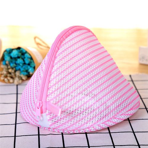 Generic Thinnet Stripe Laundry Bags Clothing Underwear Bra Socks Washing  Machine Mesh Bag Zipper Washing Pouch Protector Net Case Pink @ Best Price  Online