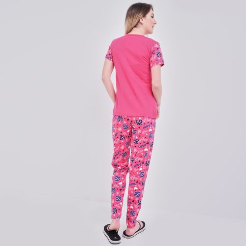 Generic بيجامه نص كم وبنطلون  مطبوع - بنك