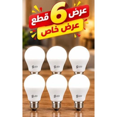 Generic عرض 6 لمبات LED 12 وات بقاعدة E27 وإضاءة بيضاء – شكل A60 - image 4