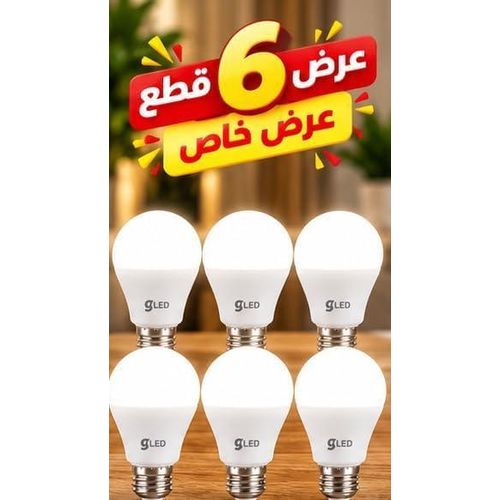 Generic عرض 6 لمبات LED 12 وات بقاعدة E27 وإضاءة بيضاء – شكل A60 - image 5