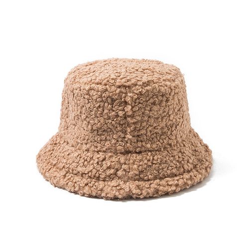 Fashion (khaki Lamb Wool)Womens Felt Hat Winter Fedora Bucket Hat