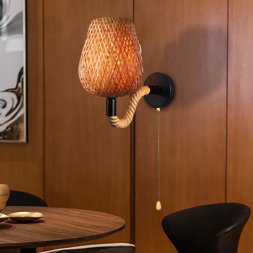 Bamboo wall sconce top