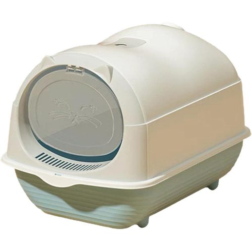 product_image_name-Generic-صندوق فضلات القطط وقفص المرحاض، صندوق فضلات بغطاء مغلق ومرحاض قطط بدواسة لمنع تسرب الرمل وستارة للمدخل-2
