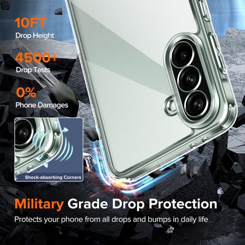 product_image_name-Generic- I فولر حافظة شفافة لهاتف سامسونج جالاكسي A56 شبكة الجيل الخامس 5G بدون اصفرار قياسي عسكري مقاوم للصدمات شفاف مقاوم للخدش جراب موبايل رفيع -3