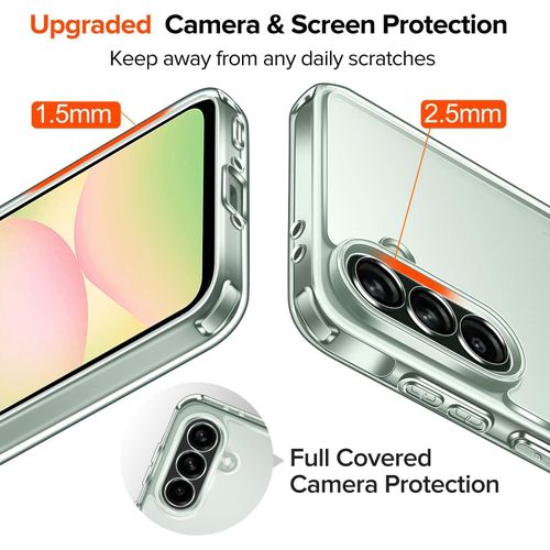 product_image_name-Generic- I فولر حافظة شفافة لهاتف سامسونج جالاكسي A56 شبكة الجيل الخامس 5G بدون اصفرار قياسي عسكري مقاوم للصدمات شفاف مقاوم للخدش جراب موبايل رفيع -4