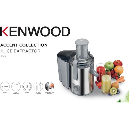 product_image_name-Kenwood-عصارة 700 وات من الفولاذ المقاوم للصدأ مع أنبوب تغذية عريض 75 ملم بسرعتين، إبريق عصير شفاف، حاوية لُب الفاكهة، مضادة للتنقيط للمنزل والمكتب والمطعم والكافيتريا JEM51.000GS فضي-رمادي-3