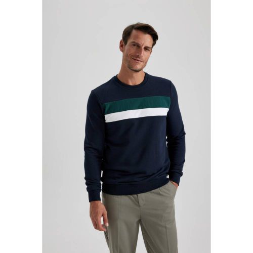 product_image_name-Defacto-Man Crew Neck Regular Fit Sweat Shirt - Navy-3