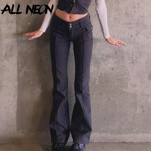  Women's Flare Jeans, Y2K Indie Aesthetic Vintage Denim