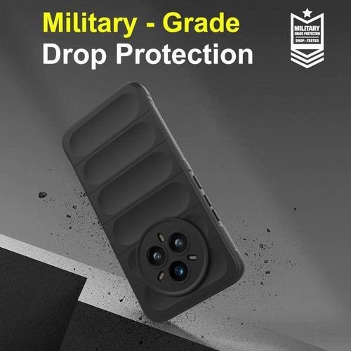 product_image_name-realme-REALME14BLUS Reinforced silicone case compatible with Honor 400 Pro, featuring Magic Shield full shock protection, camera protection, and an inner lining – Black.-4