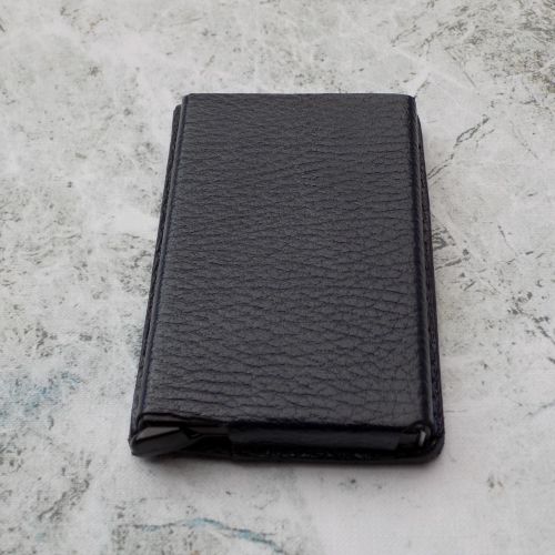 product_image_name-Dr.key-محفظة كروت و بطاقات اتوماتيك الومنيوم مغلفة بالجلد الطبيعي كحلي محبب s300-5