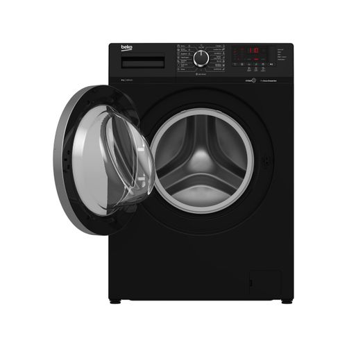 product_image_name-Beko-غسالة ملابس اوتوماتيك بيكو تحميل امامي، 8 كجم، موتور انفرتر، اسود - WTV 8612 XBCI-4
