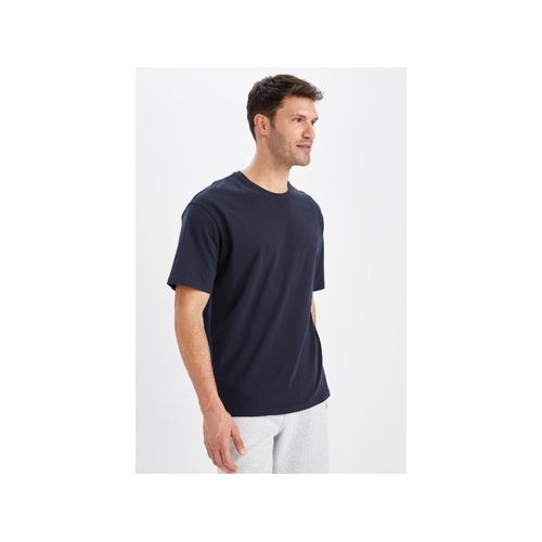 product_image_name-Defacto-Man Crew Neck Oversize Fit Short Sleeve T-Shirt - Navy-3