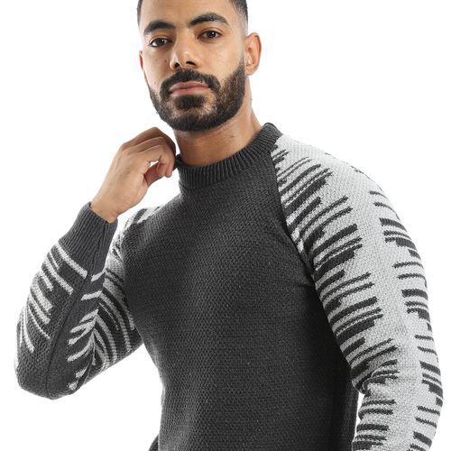 product_image_name-Caesar-بلوفر صوفي رجالي سادة بخطوط على الصدر والأكمام-5