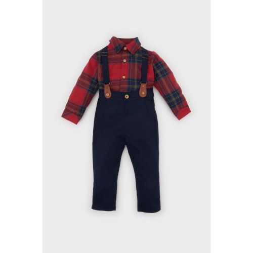 product_image_name-Defacto-Baby Boy Crew Neck Regular Fit Woven Set - Navy-3