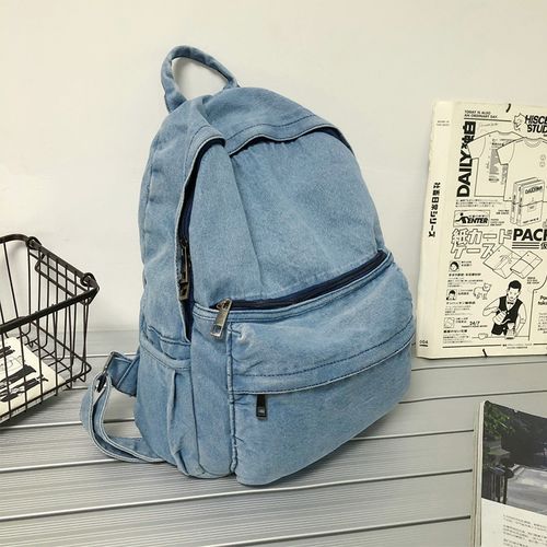 Fashion blue New Gray Denim Backpack Women s Leisure Travel Outing Shoulder Bag Female Fashion Schoolbags Suitable For Boys And Girls Mochila BAA Best Price Online Jumia Egypt