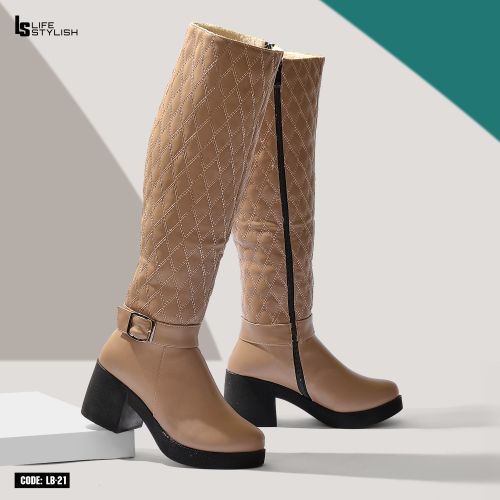 Buy Lifestylish Knee High LB-21 Leather - Coffee in Egypt