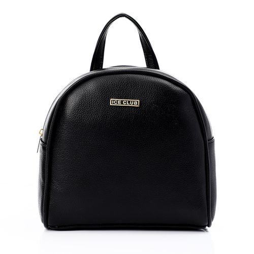 Buy Ice Club Textured Leather Zipper Backpack - Black in Egypt