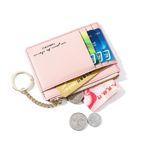 Women's Fashion Small Zip Coin Wallet Key Chain