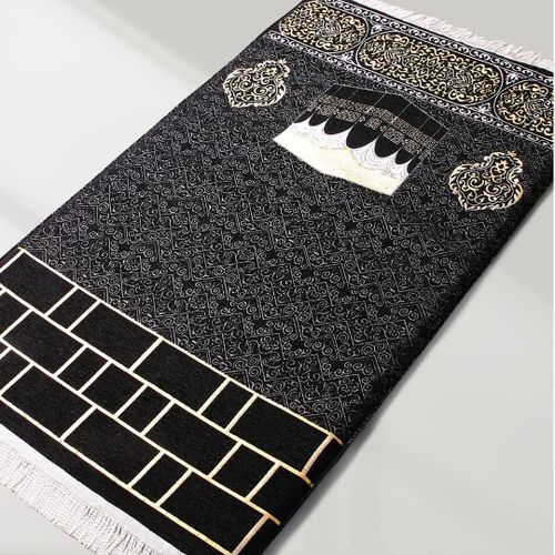 product_image_name-Generic-سجادة صلاة بتصميم الكعبة مزودة بالاسفنج، أسود، من أخرى، متعددة مقاس واحد-2