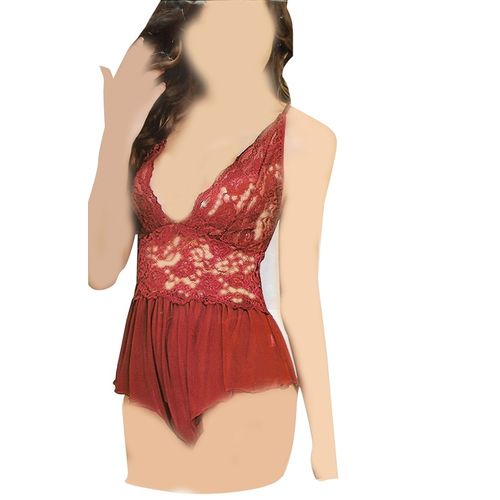 Buy Fashion Sexy Lingerie Jumpsuit One Piece -Dark Red in Egypt