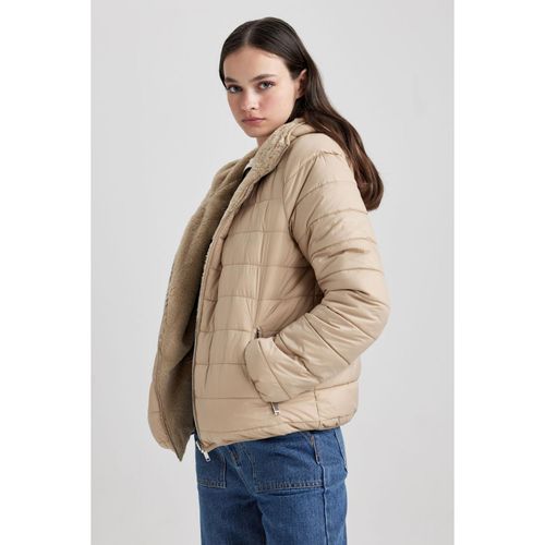 product_image_name-Defacto-Woman Waterproof Hooded Double-Sided Puffer Jacket-3